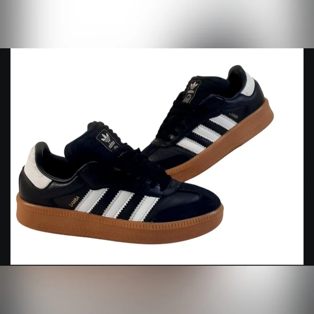 Kids adidas Originals Samba XLG Black White Gum Platform Casual IE1379
